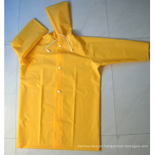 Reusable Waterproof PVC Long Raincoat with Button Style